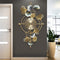 Circles with leaf Metal Wall Clock